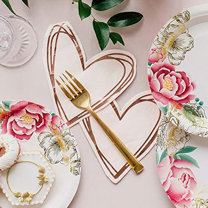 CUTE SPECIAL OCCASION PAPER PARTY NAPKINHEARTSET OF 40 - Image 3